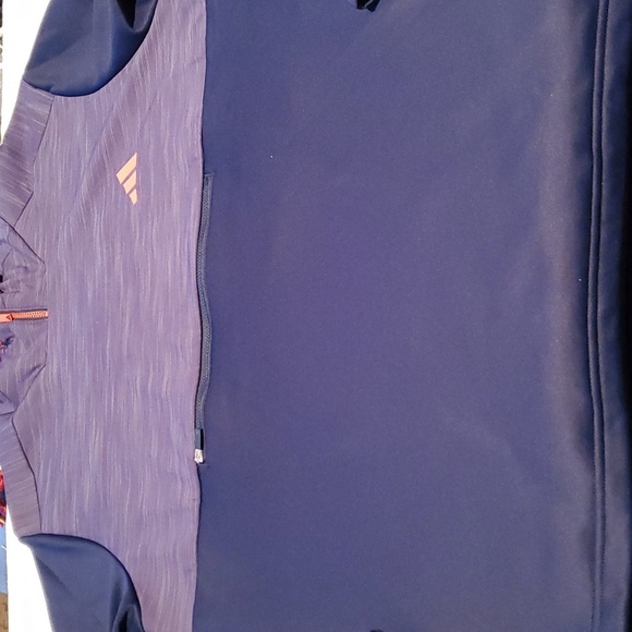 Adidas Textured Anorak Blue 2-Toned Cinched Sz. L Hoodie - Picture 14 of 16